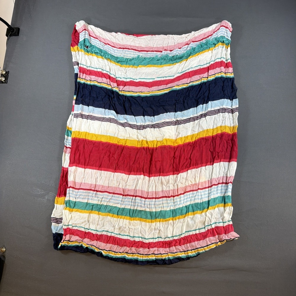 Vibrant Multi-Colored Stripe Crinkled Cotton Infinity Scarf